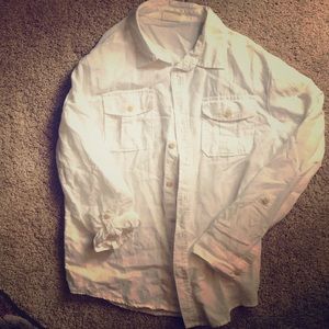Boy XL- 14 Crazy 8’s linen blend button down shirt